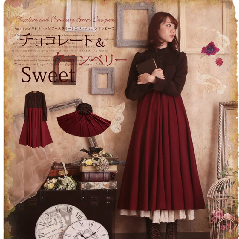 Элегантное Длинное платье во французском стиле с оборками в пэчворк Mori Girl |