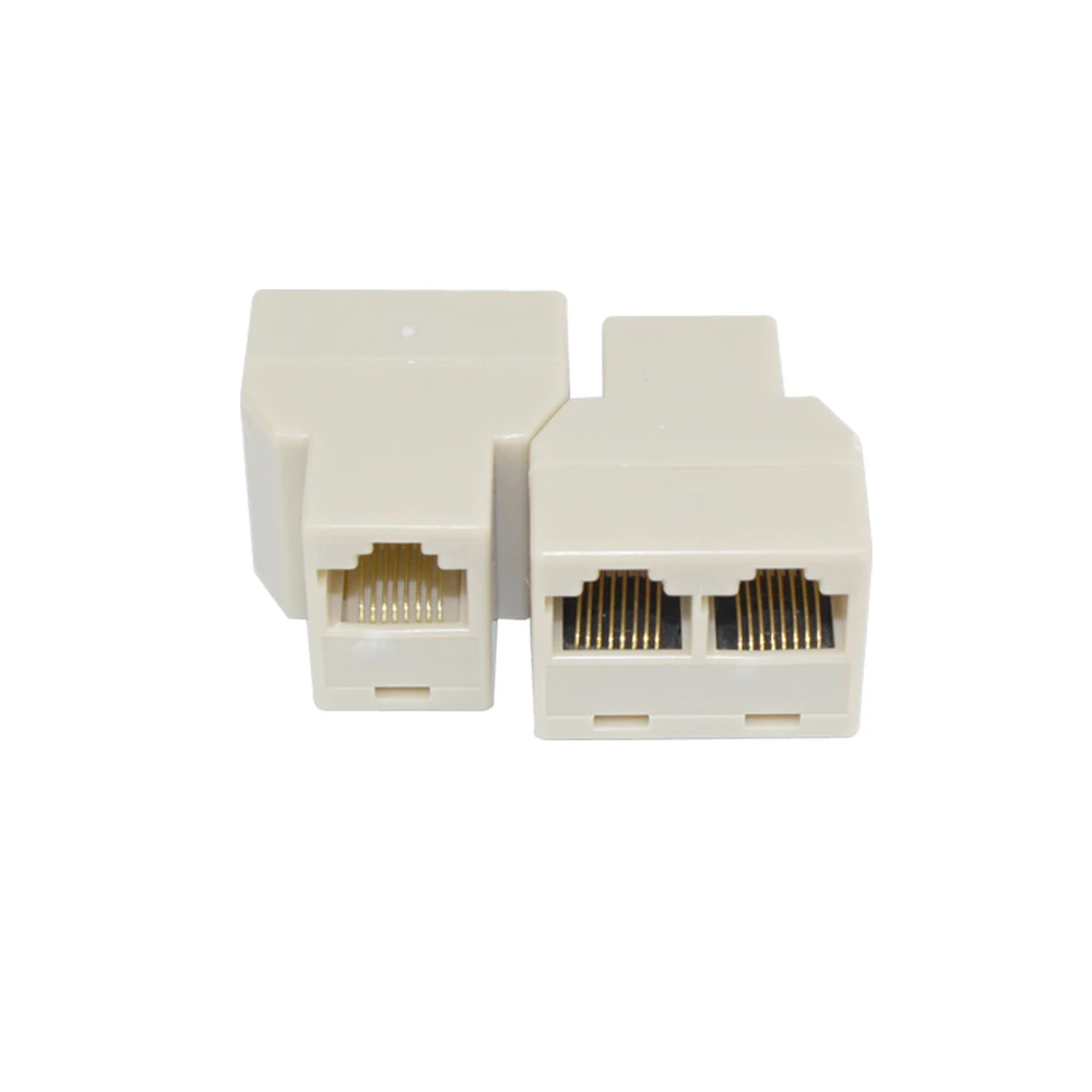 2PCS 1 Set To 2 Ways Rj45 Splitter Cat6 LAN Ethernet Cord Network Cable RJ45 Female Connector Adapter |