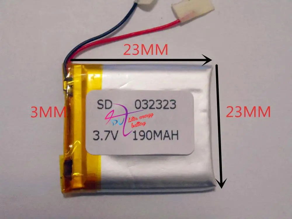 Полимерный Батарея 3 7 v 032323 190 mah литиевая батарея MP3 аксессуары тонкий клипсы