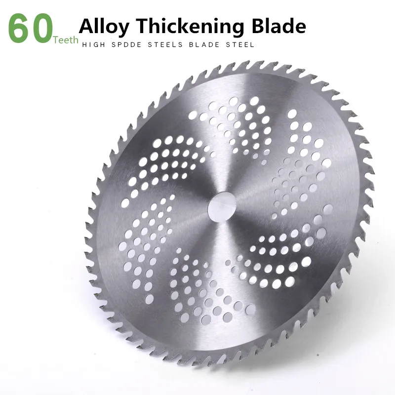 60T Alloy Blade 40/60 зубцов марганцевой стали сплава лезвие газонокосилки долговечная Замена Циркулярный резак для травы Щетка пилы для резки травы дерева - Цвет: 60T Alloy Blade