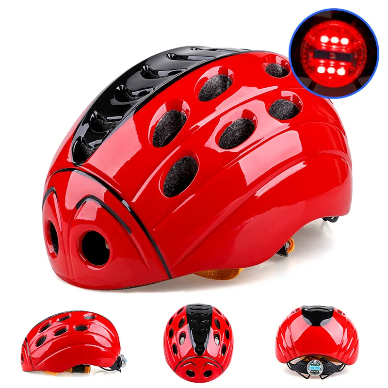 Criancas Capacete де Ciclismo MTB ultraleve PC Luz noturna seguro capacete да bicicleta crianca 3 8 АНО|Велосипедный шлем| |