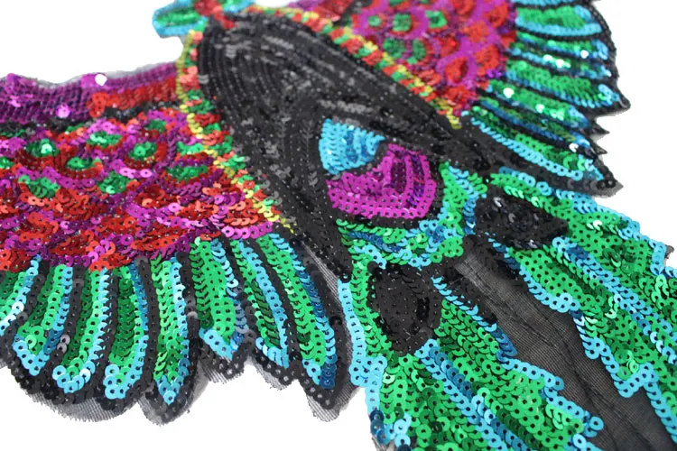 2 шт./лот вышивка орел с кружевной отделкой Аппликация ткань пайетками свитер