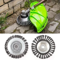 rounded lawn mower brush lawn mower wheel grout steel wire grass twisted accessories rotary cutter brush polishing trimmer