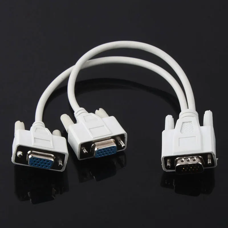 15 контактный Переходник VGA папа мама Y образный разветвитель Кабель SVGA адаптер