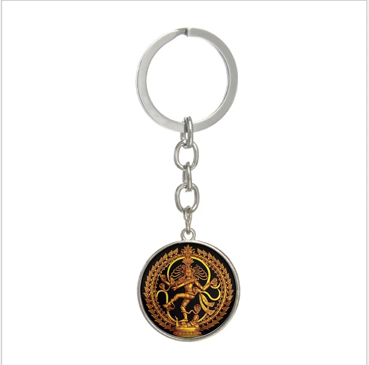 

2019 New Buddha Crystal Pendant Keychain Indian God Buddhist Amulet Keychain