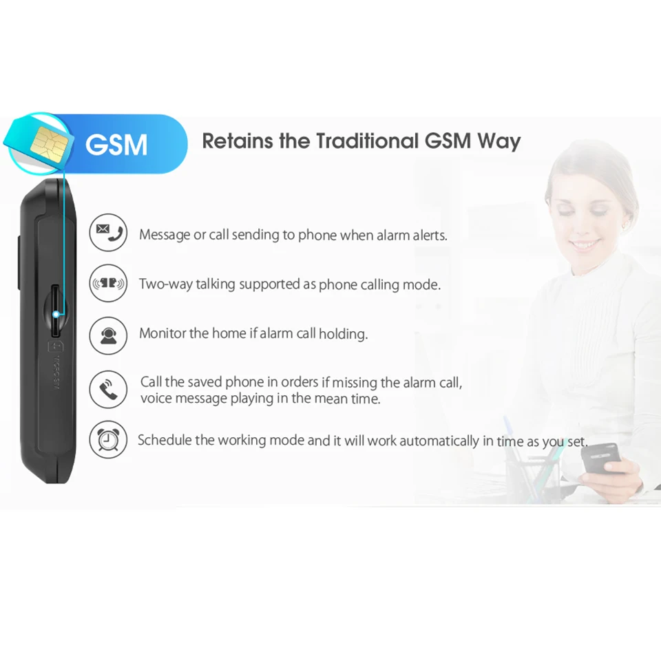 DAYTECH WiFi GSM сигнализация, система безопасности, ЖК-дисплей, цветной сенсорный экран, беспроволочная домашняя система DIY, GSM система, 8 языков, детектор движения, пожарный датчик
