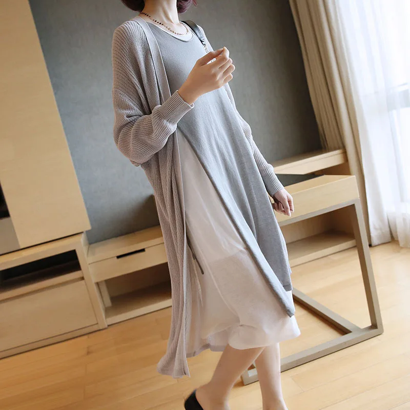 

Summer ladies thin section sunscreen cardigan 2019 Korean version of the new women's long section hollow loose air