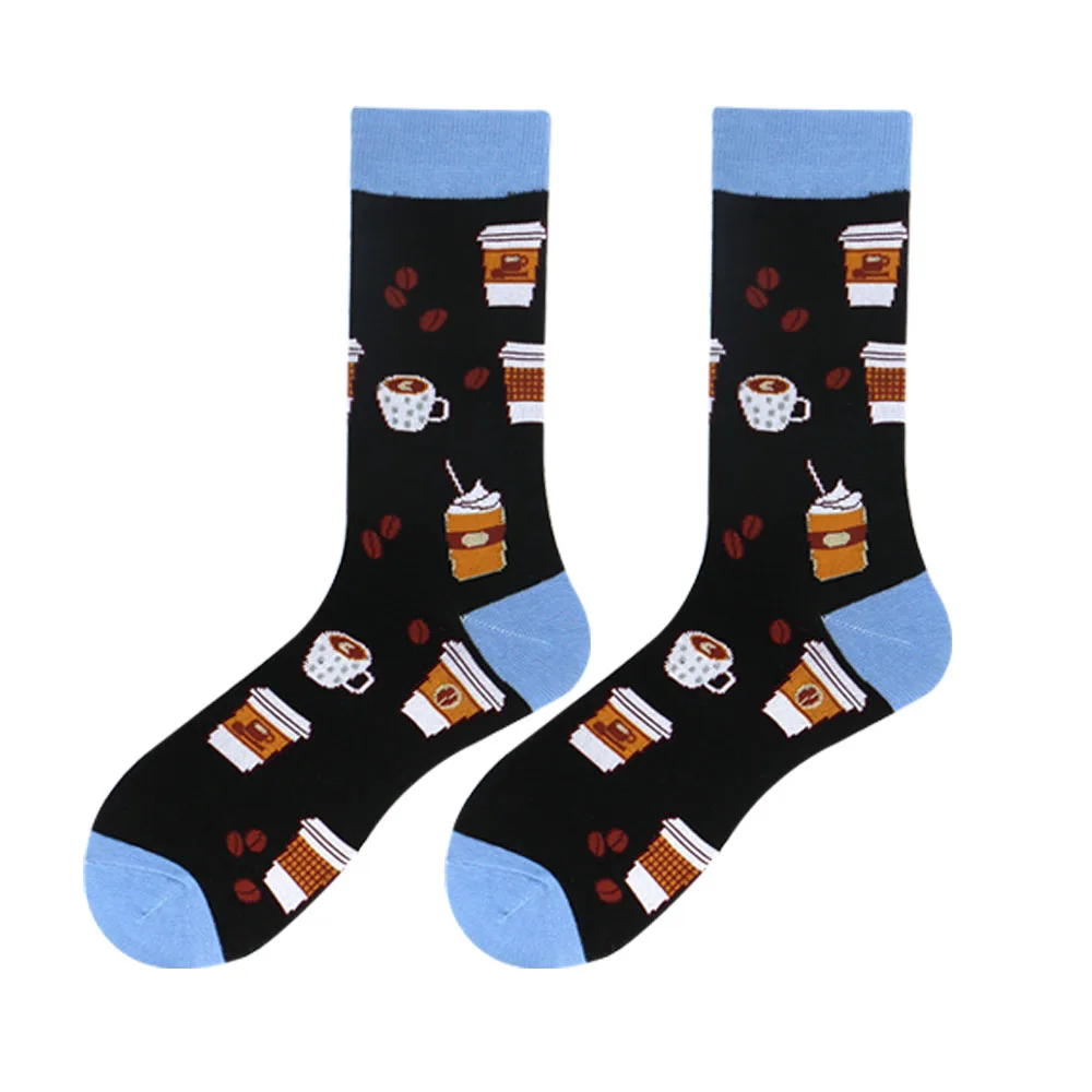 drink socks Мужские хлопковые яркие Носки с рисунком панды, собаки, акулы, Новые забавные носки, креативные крутые носки для суши, миска для черепахи, носки Ne91728 - Цвет: drink socks