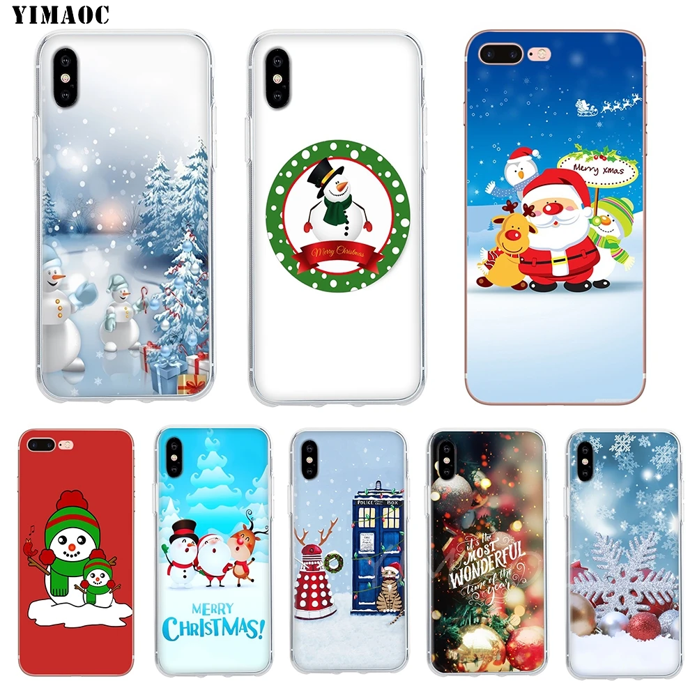 YIMAOC Рождественский снеговик самый Чудесный мягкий чехол из ТПУ для iPhone 8 7 6 6S Plus 5 5S