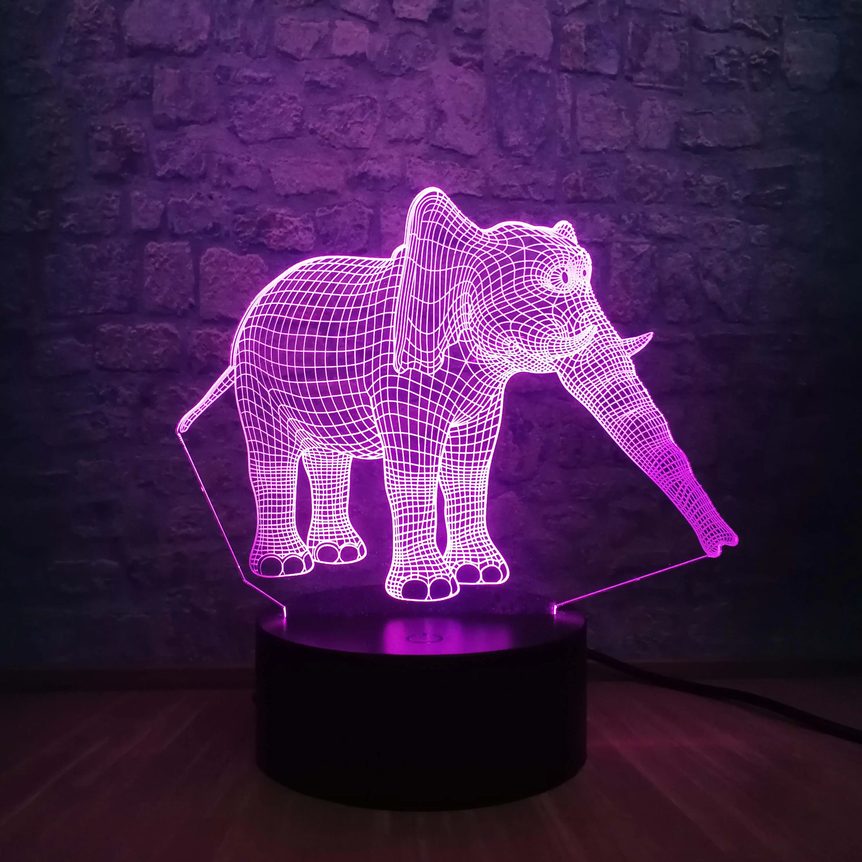 3D Таиланд Слон USB Иллюзия Светодиодная лампа в виде животных ночник Светильник