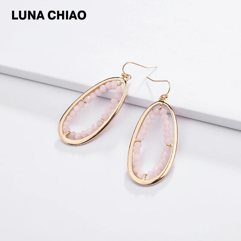 Серьги с кристаллами LUNA CHIAO весенне летние серьги простым дизайном нестандартные