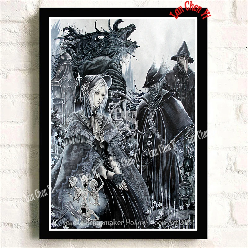 Фиолетовый Бумага с покрытием Bloodborne, плакат, офисный подарок, столовая, домашний декор, настенная наклейка, дизайн - Цвет: Фиолетовый
