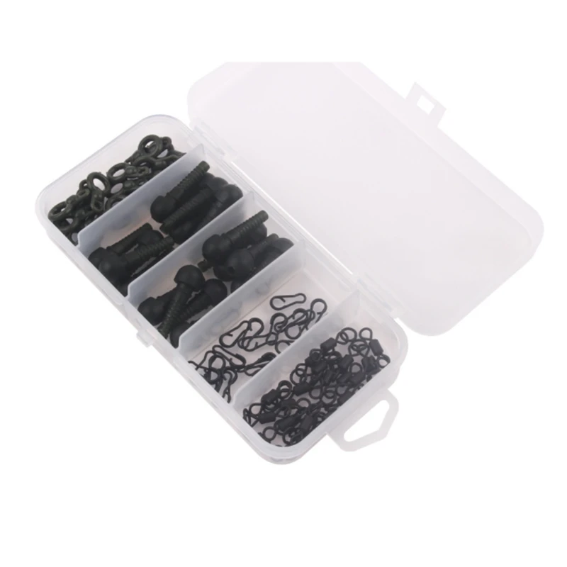60PCS European Carp Fishing Accessories Suit Spiral Tube Connector End Fixed Line Pesca Snaps Rolling Swivel | Спорт и развлечения
