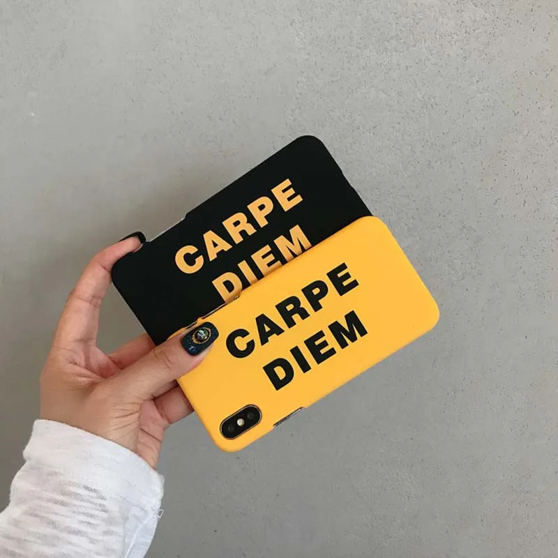 Простая английская буква CARPE DIEM версия Чехол для iPhone X XR XS Max 6 6S 7 8 Plus матовый