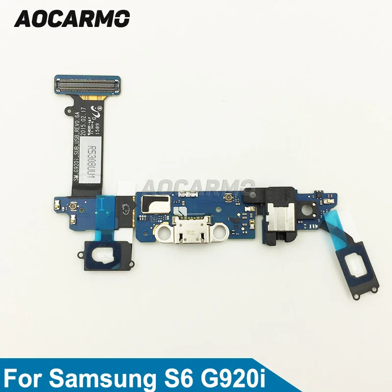 Шлейф зарядного устройства Aocarmo с USB портом для Samsung Galaxy S6 SM G920i|Шлейфы мобильных