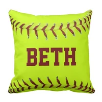 throw pillow cover sports personalized softball american lady decorative pillow case home decor square 18 x18 inch