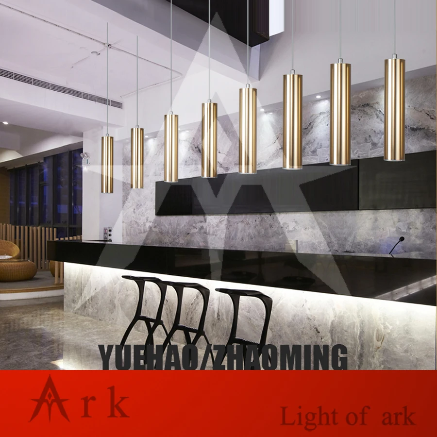 Подвесный светильник цилиндрической формы в форме зеркала золотого и