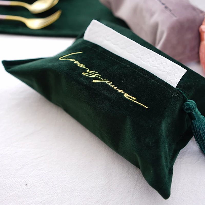 Простая Высококачественная коробка для салфеток с золотой линией съемная