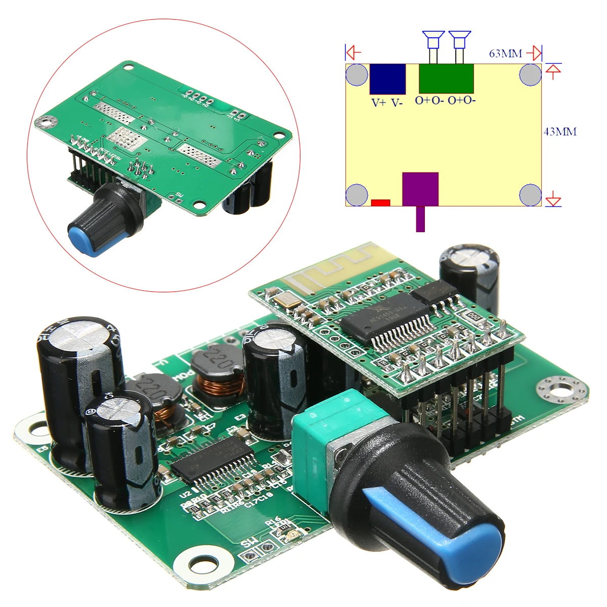 Bluetooth 4 2 TPA3110 PBTL цифровой усилитель плата 30 Вт + стерео Класс D мощности bluetooth аудио