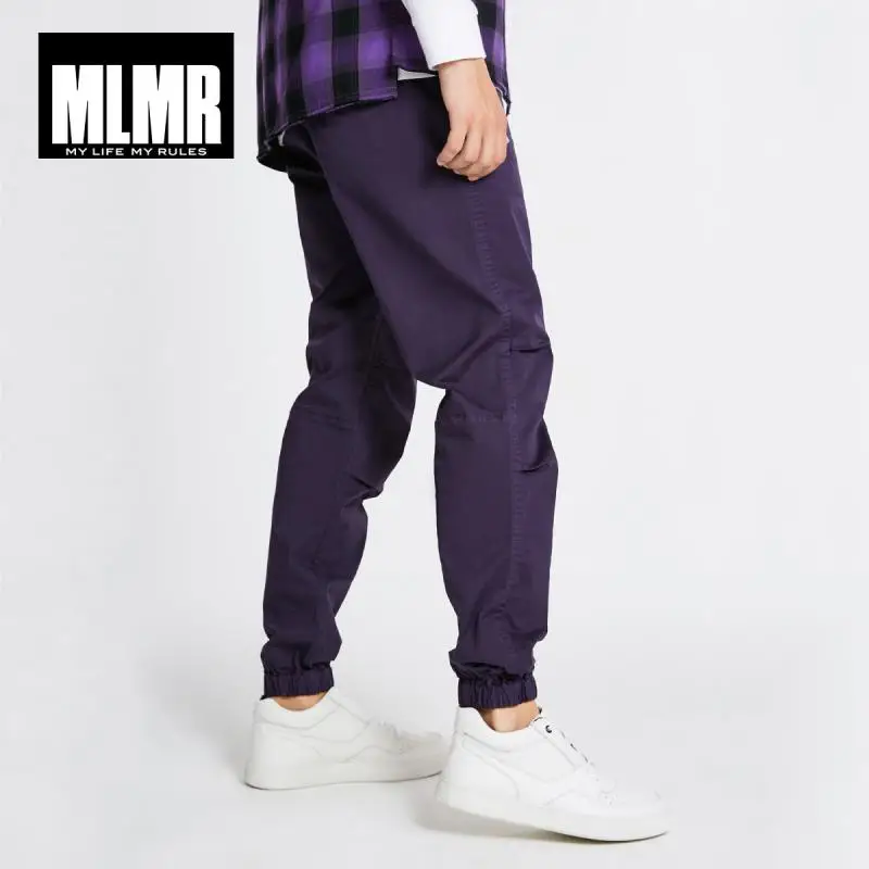 MLMR мужские Стрейчевые Хлопковые Штаны для отдыха, Мужские штаны для бега с манжетами, 218314586