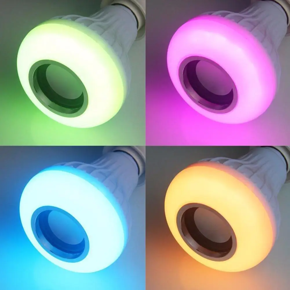 Умная E27 RGB Bluetooth Колонка Светодиодная лампа 12 Вт музыка игра диммируемая
