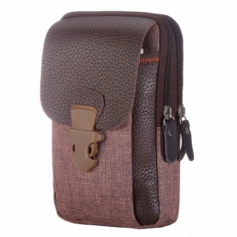 Для мужчин Фанни комплект для мобильного телефона сумки черный Кофе молнии s