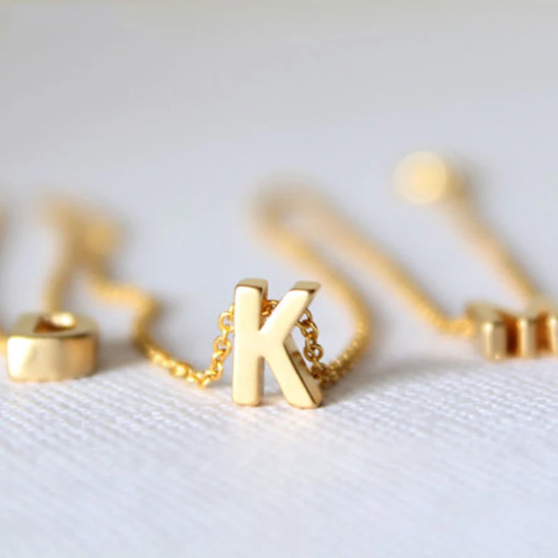 Крошечное золотое ожерелье с золотыми буквами инициалы имя ожерелья Подвеска