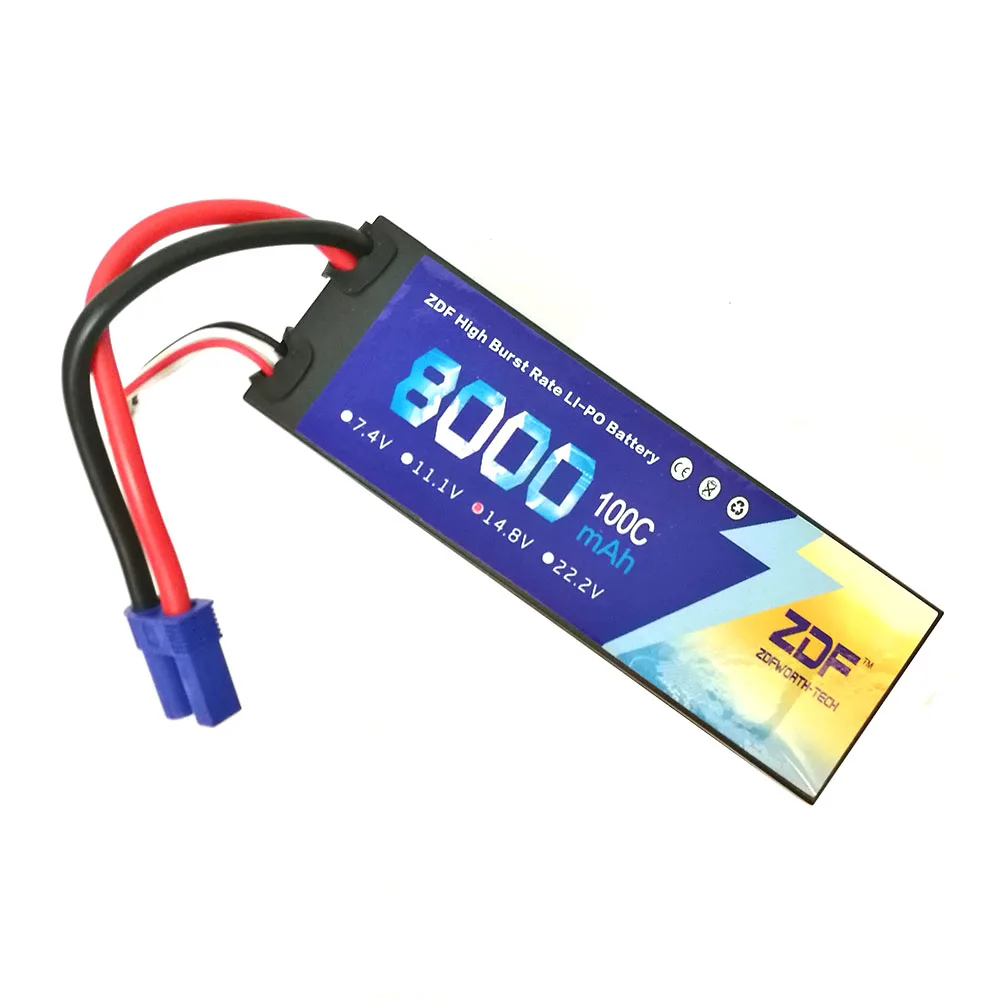 Высокая мощность 14 8 v 4S 8000mah 100C max 200C ZDF литиевые батареи EC5 разъем жесткий чехол для
