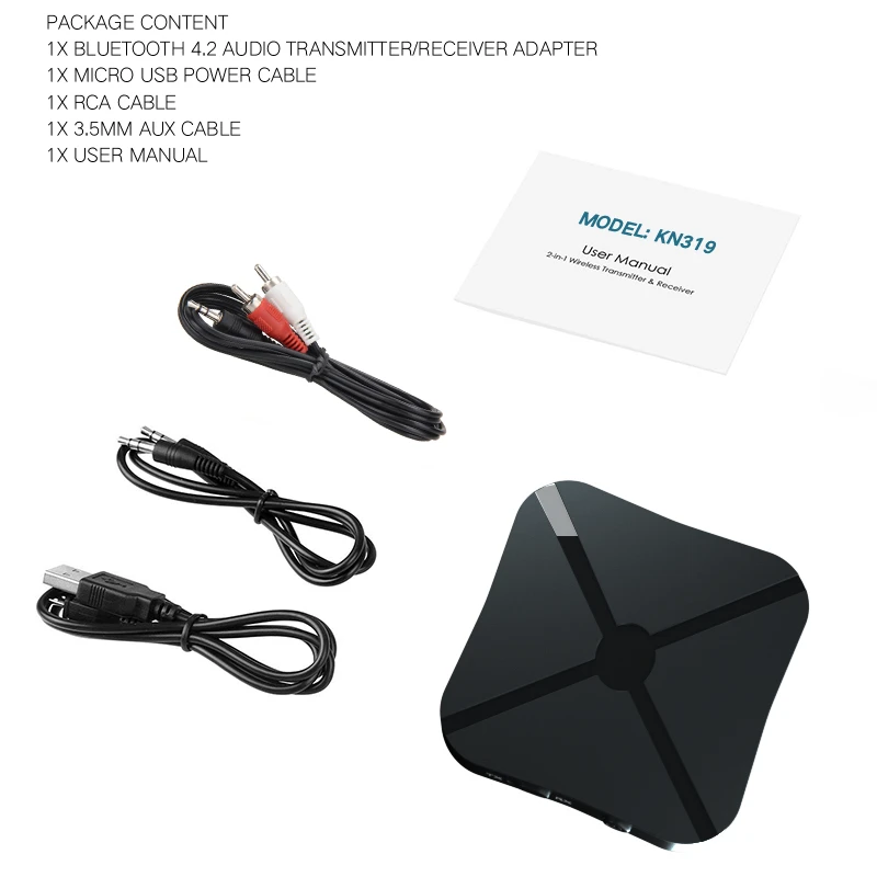 Bluetooth адаптер CALETOP 4 2 в 1 передатчик для ТВ с RCA кабелем беспроводной приемник 3 5 мм