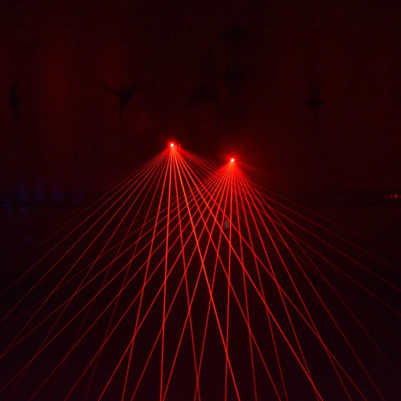 Красные перчатки Vortex Laserman лазерные для танцев 6 шт.|dj cd|gloves showdj |