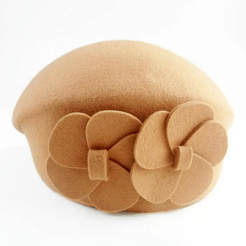 Женская фетровая шляпка Таблетка Fibonacci черная шерстяная с бантом для церкви и