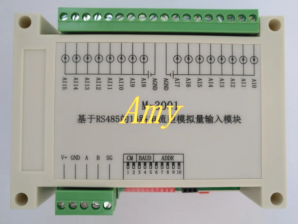 M-3001: RS485 based 16 way current mode input module (4~20mA).
