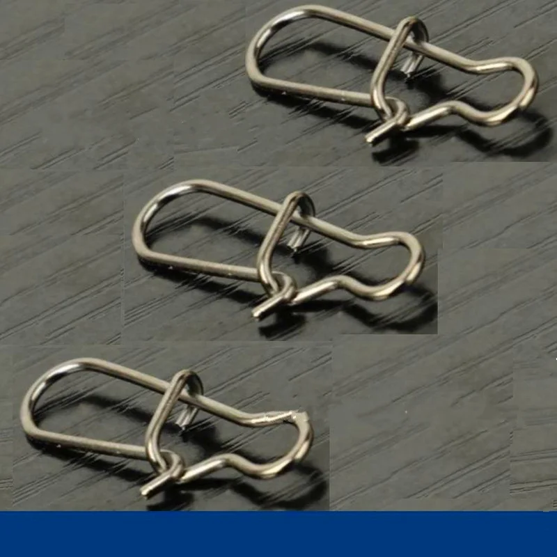 100x рыболовный соединитель для приманки нержавеющая сталь двойной замок защелки