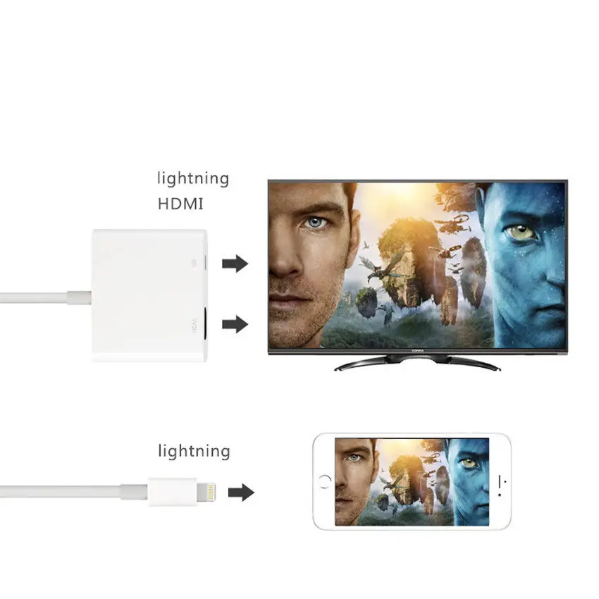 Для Lightning для цифрового AV HDMI 4K USB кабель iPhone к адаптер Разъем 1080P HD адаптеры XS X iPad Air
