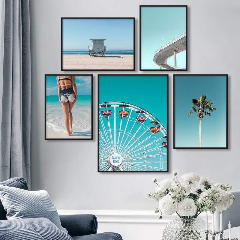 Landscape Canvas Poster Nordic Style Sky Ocean Beach Wall Art Print Painting Picture For Living Room Scandinavian Home Decor | Дом и сад