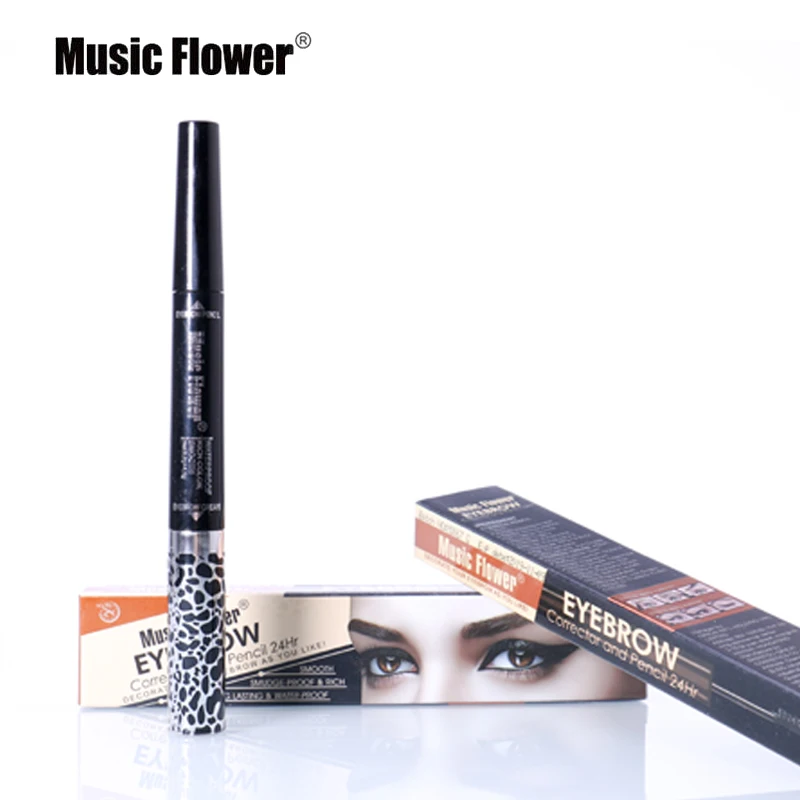 Music Flower Eyes Makeup 2 в 1 карандаш для глаз и бровей двухсторонний Водонепроницаемый
