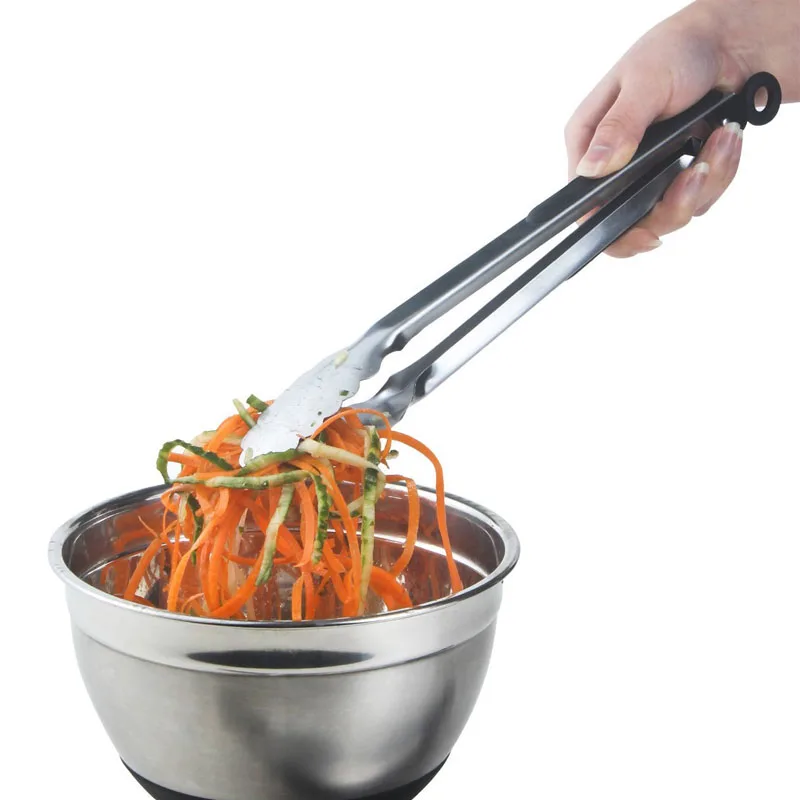 

2pc 9'' Stainless Steel Food Tongs Kitchen Salad Tongs Buffet Cooking Tool BBQ Cooking Food Serving Utensil Silicone Ice Tongs