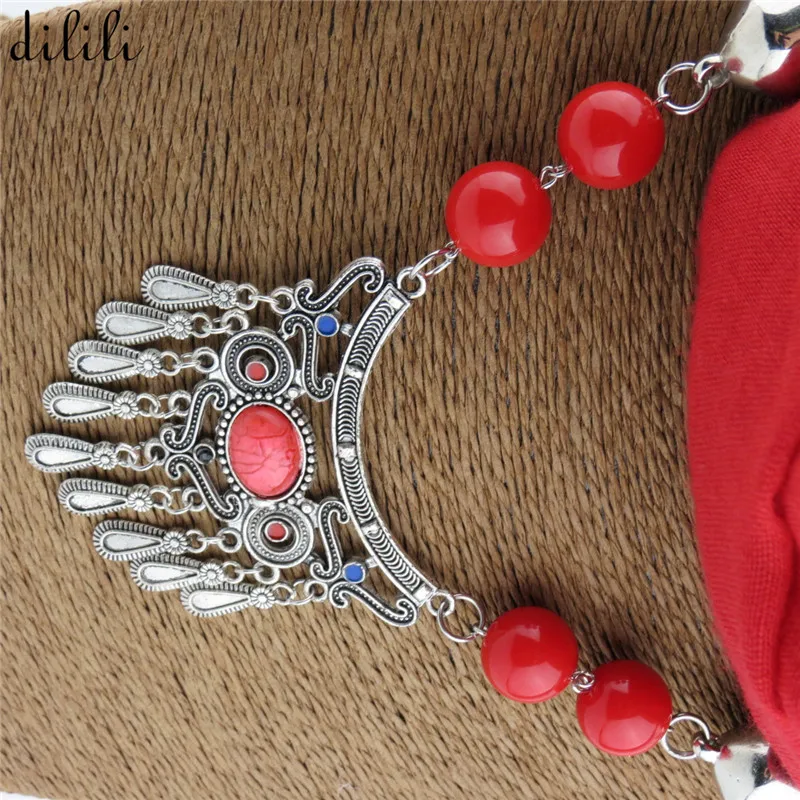 Dilili чешские шарф шейный платок кулон Этническая Бусины Длинные Заявление