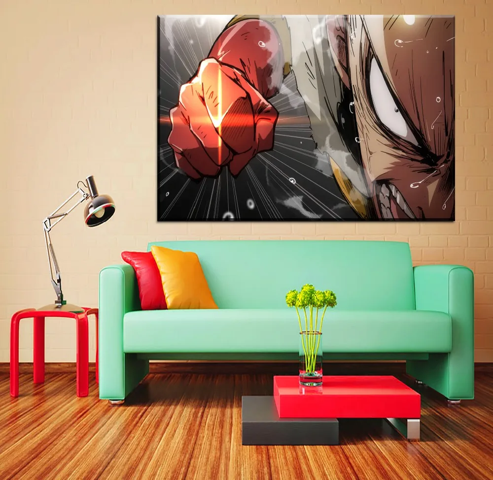Wall Art анимация картина напечатанная на холсте Тип Сайтама One Punch Man 1 Панель дома