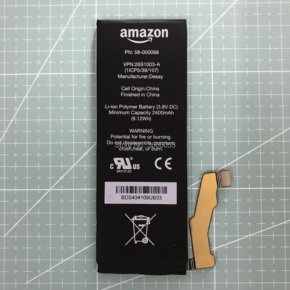 VK Новый 2400 mAh/9.12Wh 3 8 V 58-000068 26S1003-A Замена высокого качества батарея для Amazon Fire Phone