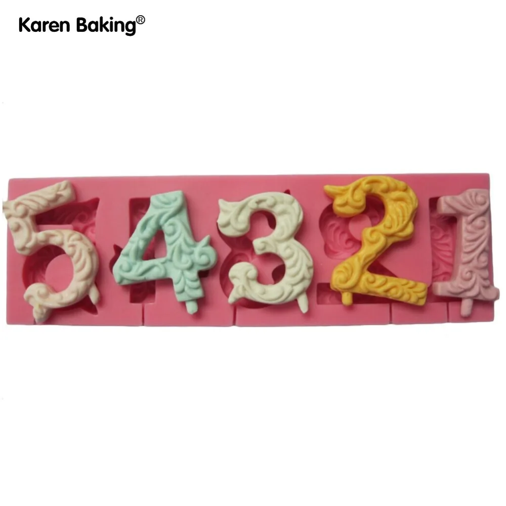 Красивые Номера 3D силиконовые формы с палкой отверстия Посуда столовая Бар