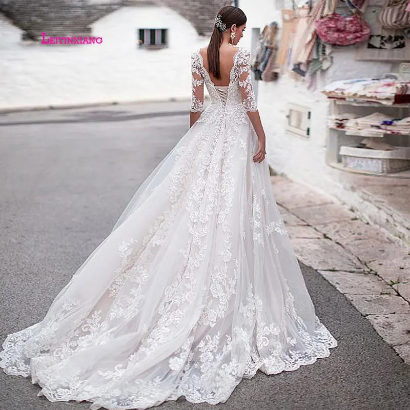 LEIYINXIANG Новое поступление свадебное платье невесты Vestido De Noiva Sereia Robe сексуальное