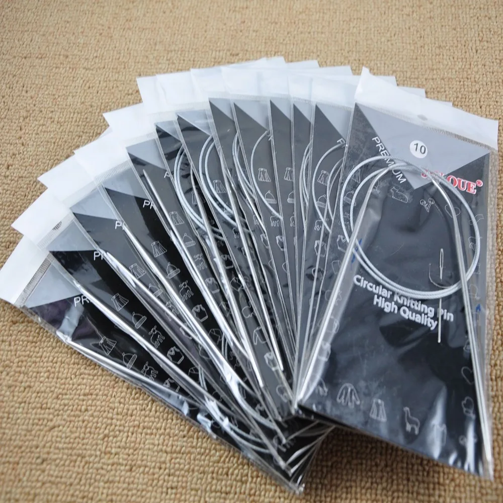 Набор круговых спиц для вязания алюминиевая ручка кольцо рукоделия высота 80 см