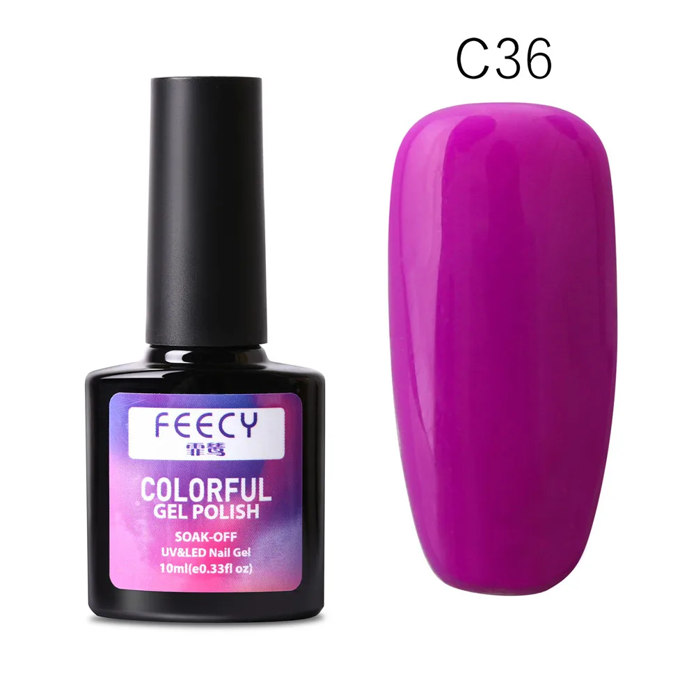 Feecy C36 Художественный Гель-лак для ногтей 10 мл гель УФ светодиодный Гель-лак замачиваемый лак для ногтей основа верхнее покрытие гель-краска DIY Дизайн ногтей маникюр Гель-лак - Цвет: Feecy C36