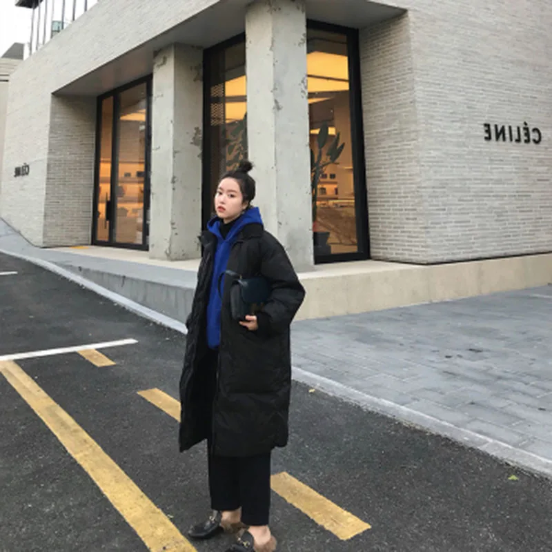 Зимняя парка женская большого размера утепленная с хлопковой подкладкой длинная