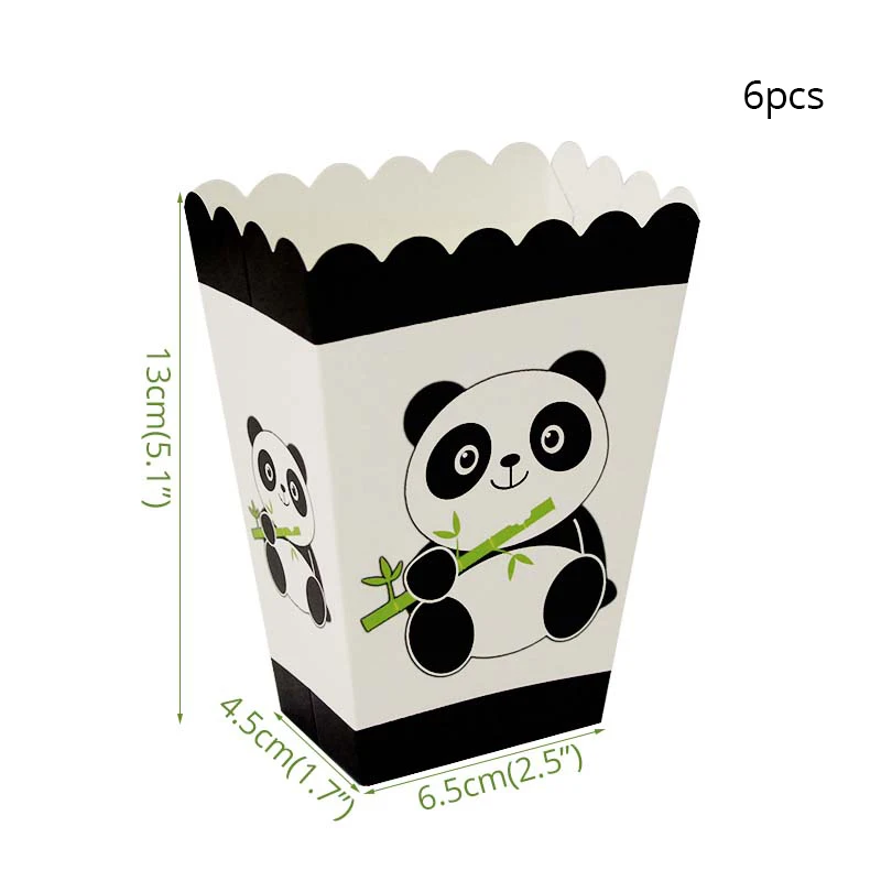 1 шт Panda на день рождения Фольга шары День рождения украшения дети бамбуковый лес животного надувные шаре Baby Shower Декор Globos - Цвет: popcorn box