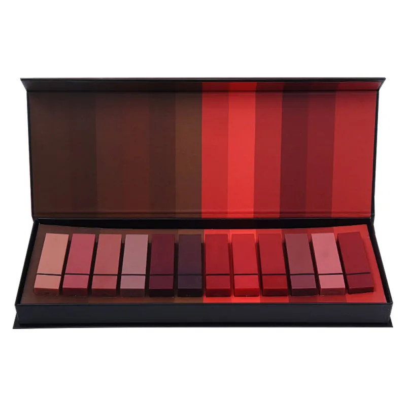 Matte Lipstick Velvet Lasting Moisturizing Cosmetics Red Lips Makeup Lip Gloss Kit Beauty 12 pcs/setA00184 |