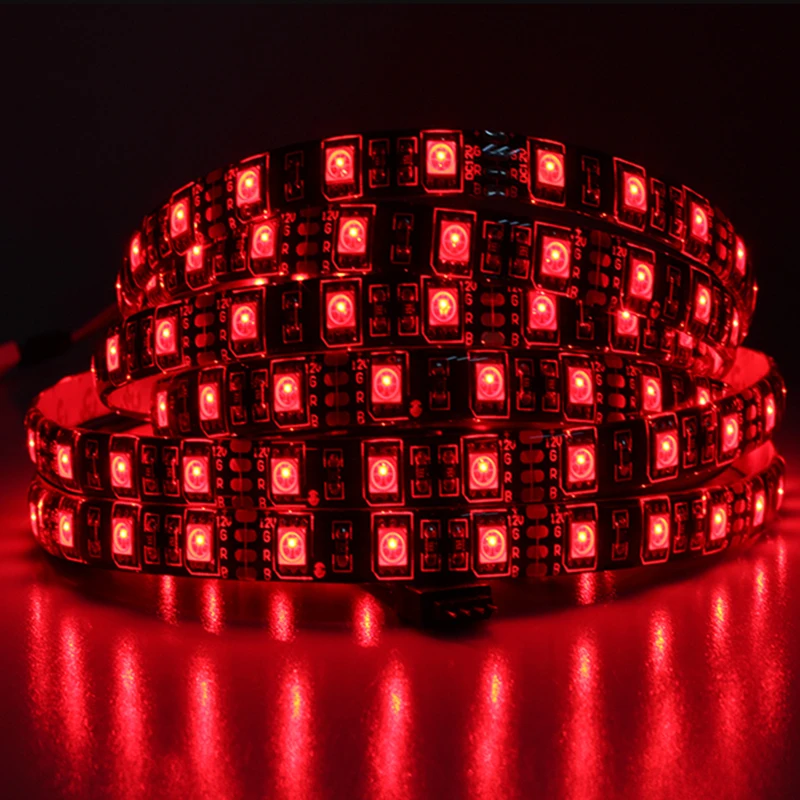 Светодиодная лента 5050 черная PCB DC12V гибкая светодиодсветильник 60 LED/m 5 м/лот RGB +