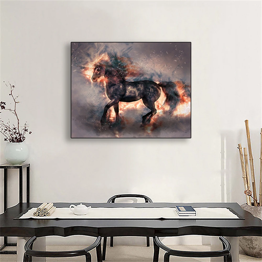 Laeacco постер с животными и принтом крутая живопись на холсте изображением лошади