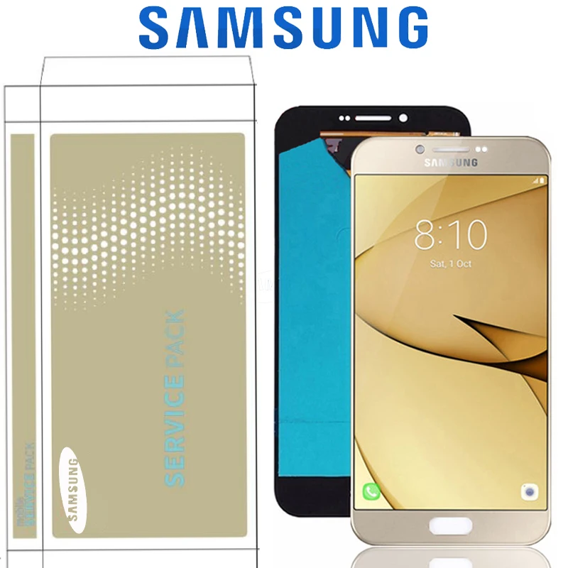 5,7 '' Супер AMOLED ЖК-дисплей для SAMSUNG Galaxy A8 A810 SM-A810 с кодирующий преобразователь сенсорного экрана в сборе запчасти